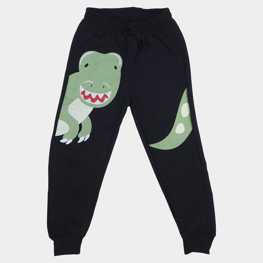 Boys' Navy Blue Dinosaur Printed Jogger Pyjama, Navy Blue, large
