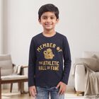 Boys Navy Blue Round Neck Regular Boys T-Shirt, नेवी ब्लू, small