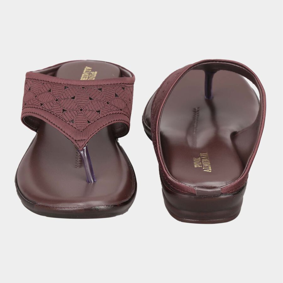 Women Printed Slip-On Sandals, Brown, large image number null