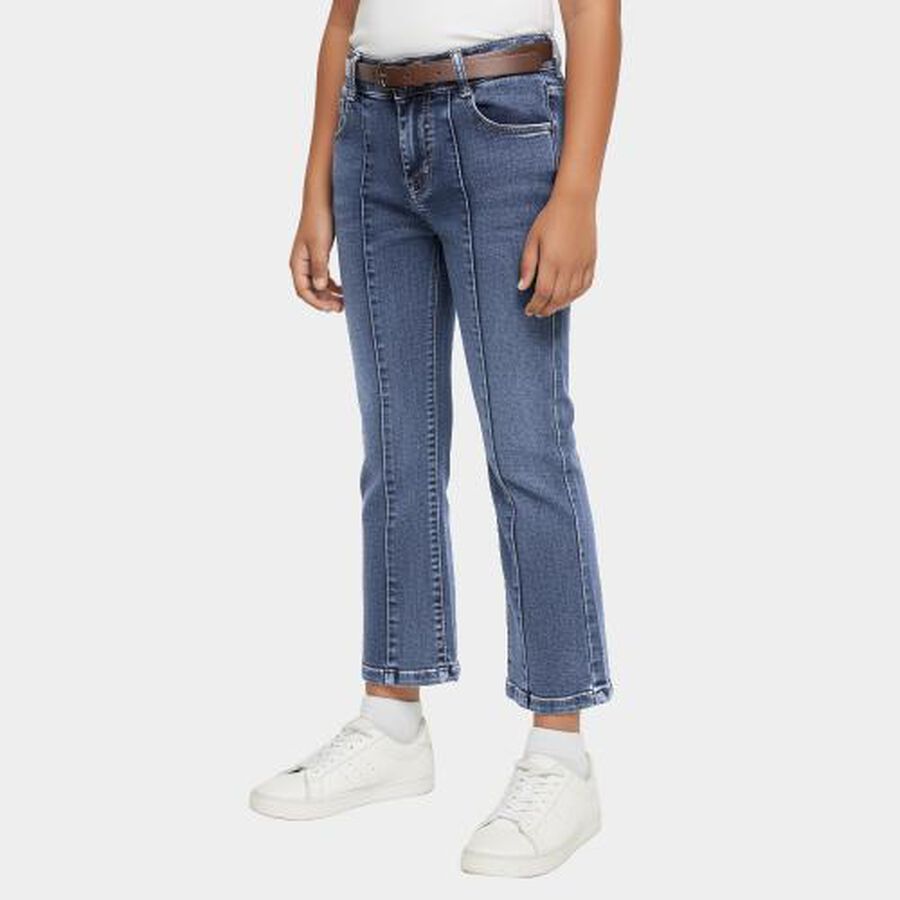 Girls' Jeans, मध्यम नीला, large image number null