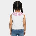 Girls White Peter Pan Collar Casual T-Shirt, White, small