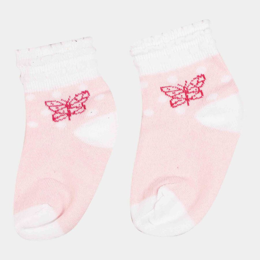 Girls Jacquard Socks, Coral, large image number null