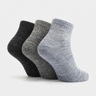 Men's Ankle Length Textured Knit Pack of 3 Socks ( Charcoal, Grey, Blue ), Dark Grey, small
