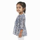 Girls' White Round Neck Bohemian T-Shirt, White, small