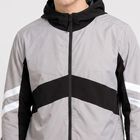 Men's Grey Hooded Windbreaker Jacket, हल्का ग्रे, small