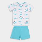 Infant Boys' 100% Cotton Baba Suit , Mid Blue, small