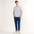 Men's White Cotton Half Sleeve Classic Casual Shirt, White, small