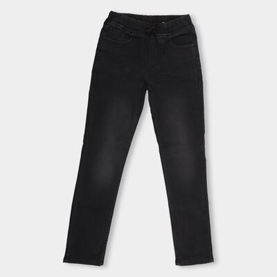 Boys' Dusty Charcoal Black Slim Fit Basic Jeans