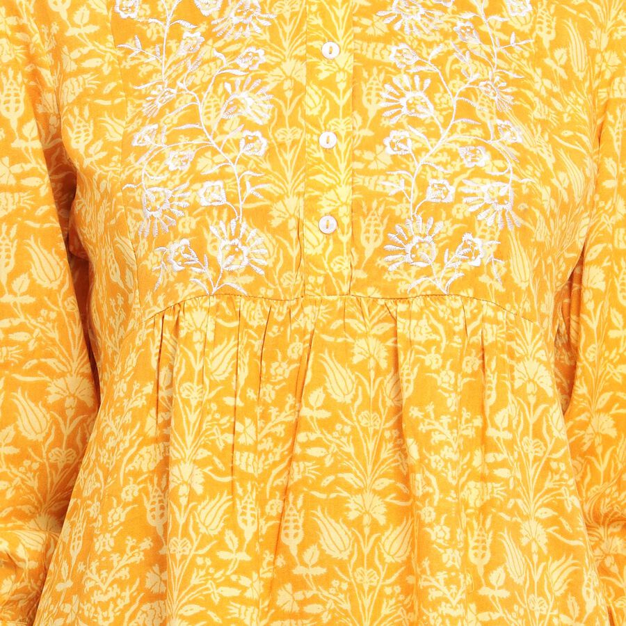 Embroidered Kurti, Yellow, large image number null