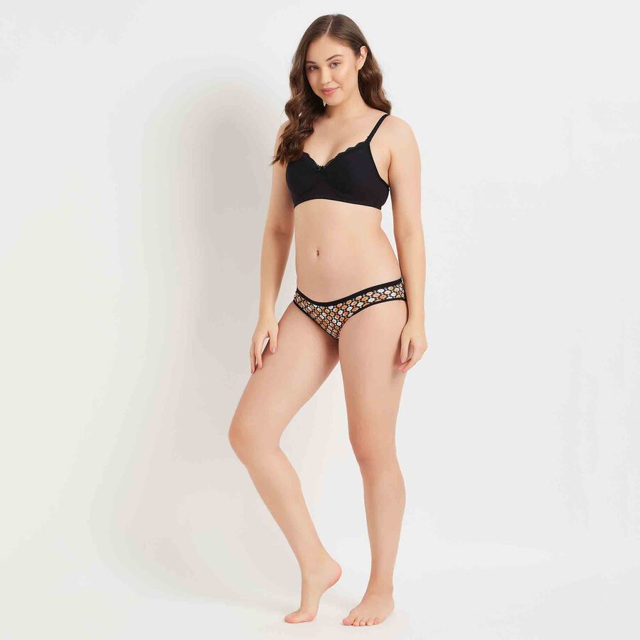 Cotton Printed Panty, Black, large image number null