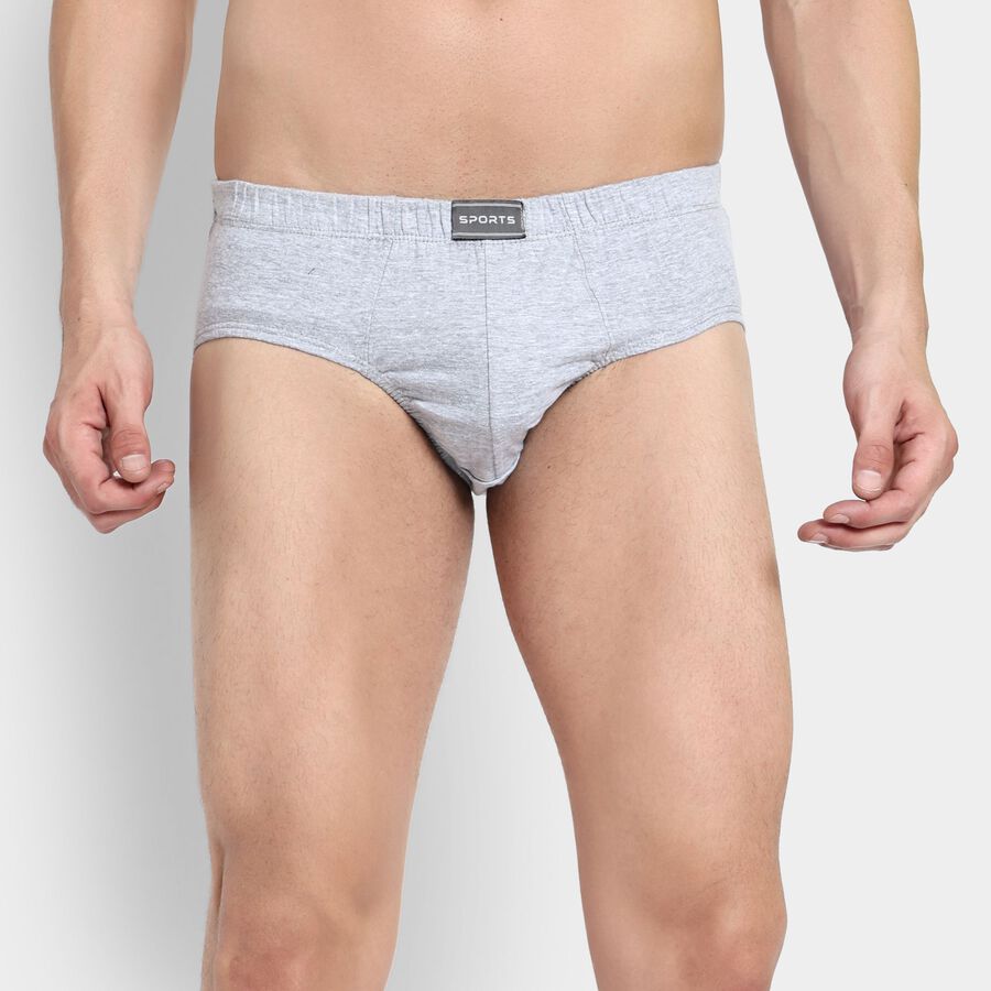Men's Briefs, मिश्रित हल्का ग्रे, large image number null