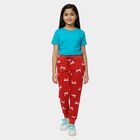 Girls' Red Cotton Blend Pyjama, Red, small