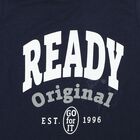 Boys Navy Blue Cotton Blend Round Neck Regular T-Shirt, नेवी ब्लू, small