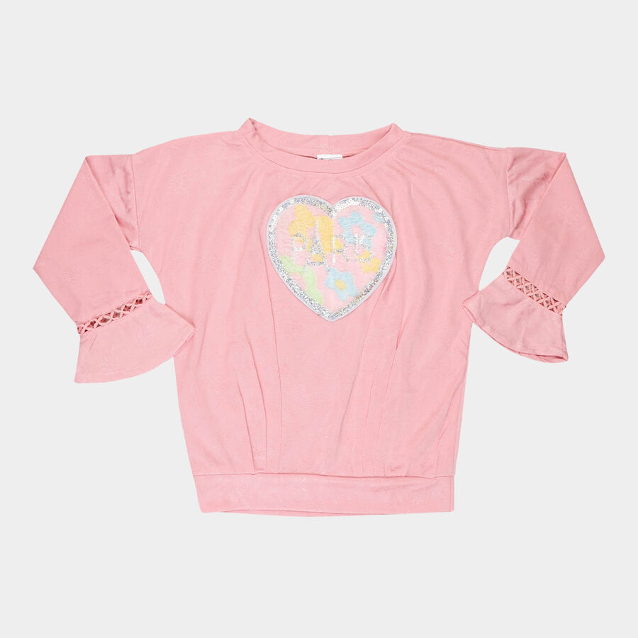 Girls Solid Top, Pink, large image number null