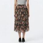 Women's Black Solid Straight Skirt, काला, small