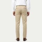 Men's Beige Slim Fit Flat-Front Casual Trousers, गहरा पीला, small