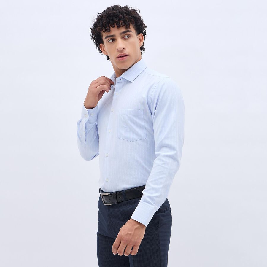 Men's Cut Away Collar Formal Shirt, Light Blue, large image number null