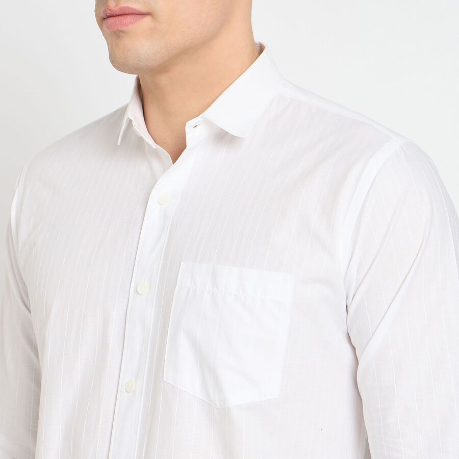 Men's 100% Cotton Casual Shirt, White, large image number null