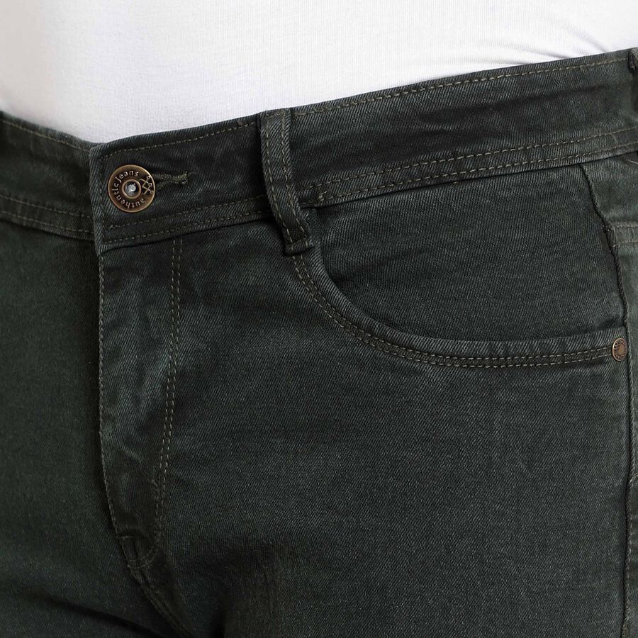 Overdyed 5 Pocket Slim Jeans, Olive, large image number null