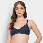 Ladies' 100% Cotton Non-Padded Bra, गहरा नीला, small image number null