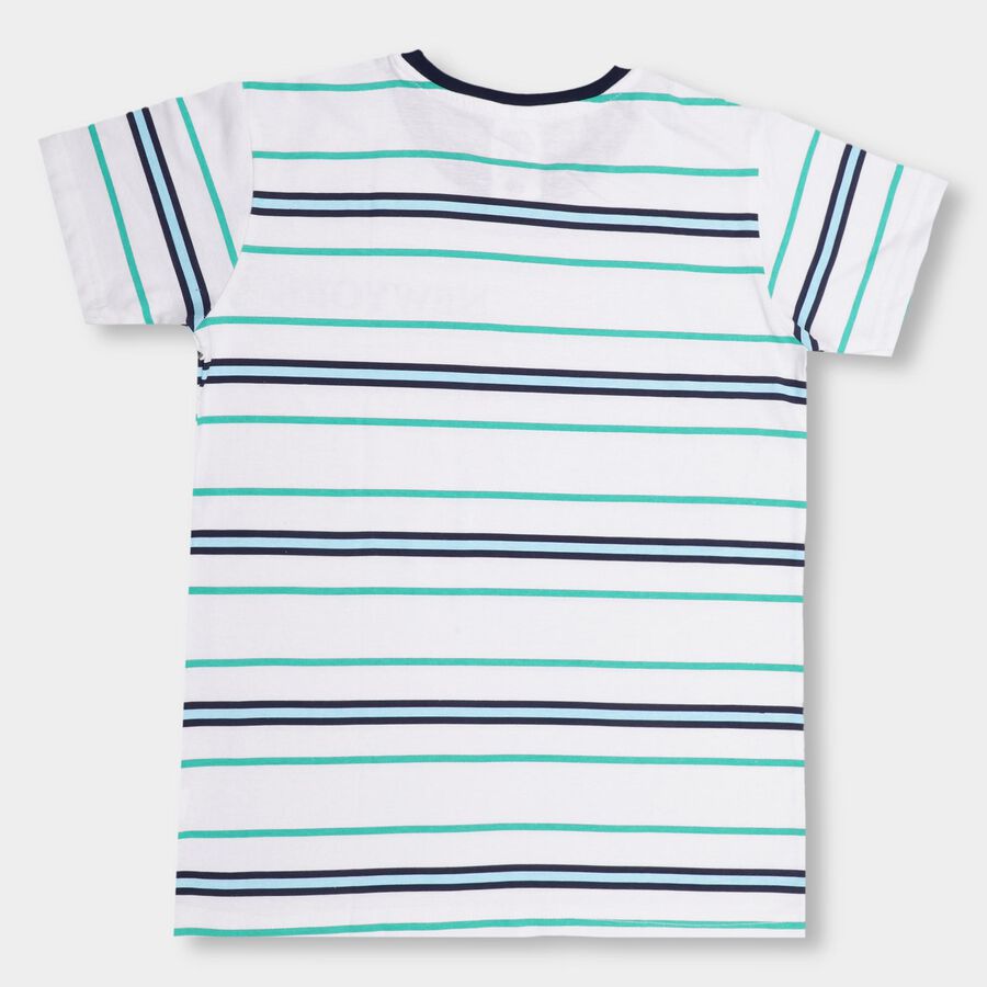 Boys' 100% Cotton Half Sleeves T-Shirt, सफ़ेद, large image number null