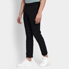 Men's Slim Fit Casual Trousers, काला, small image number null