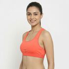 Women's Pink Sleeveless Athleisure Sports Bra, Pink, small