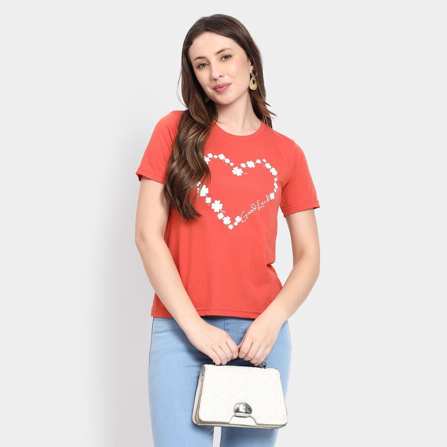 Ladies' Round Neck T-Shirt, Orange, large image number null