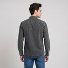 Men's Dark Grey Cotton Casual Shirt, Dark Grey, small