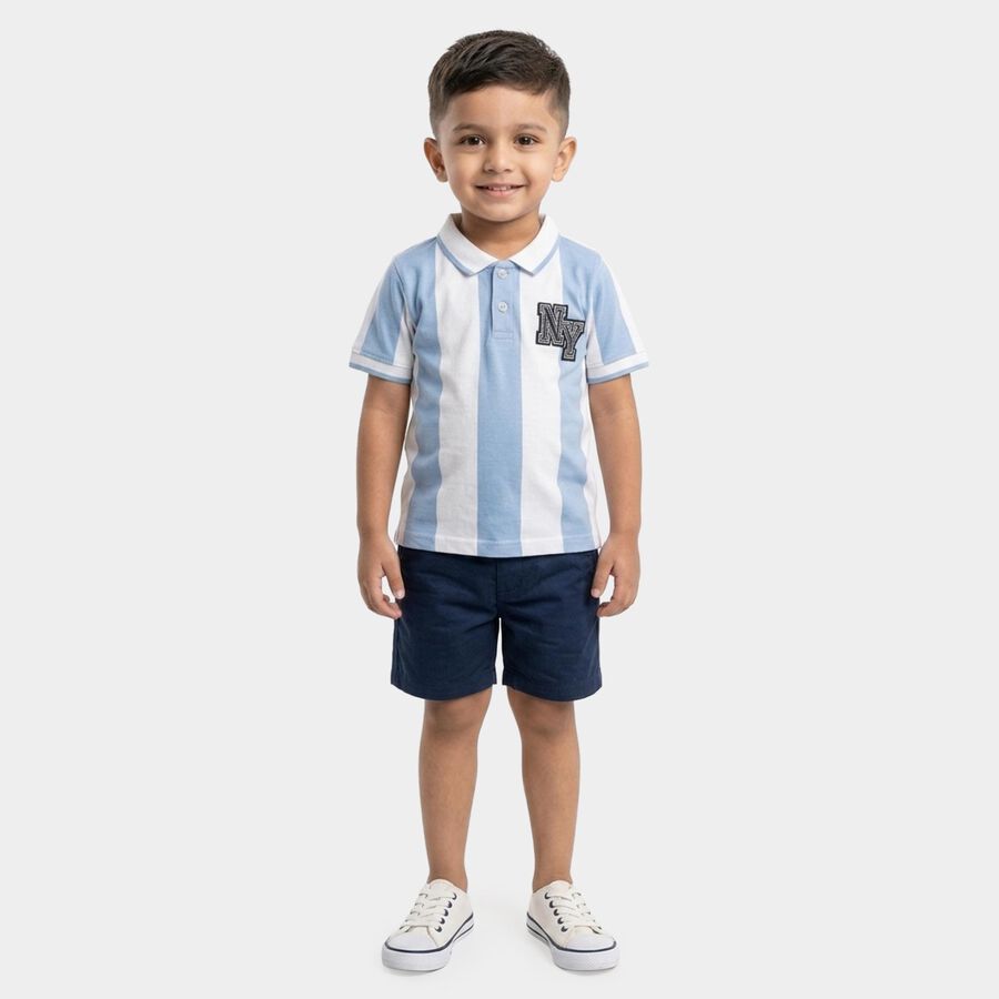 Boys' Half Sleeves T-Shirt, हल्का नीला, large