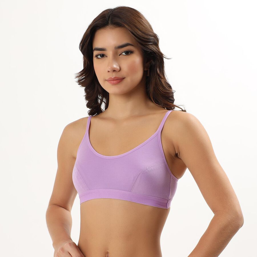 Women's Soft Lavender Round Neck Basic Bra, लाइलेक, large image number null