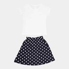 Chest Printed Skirt Top Set, White, small image number null