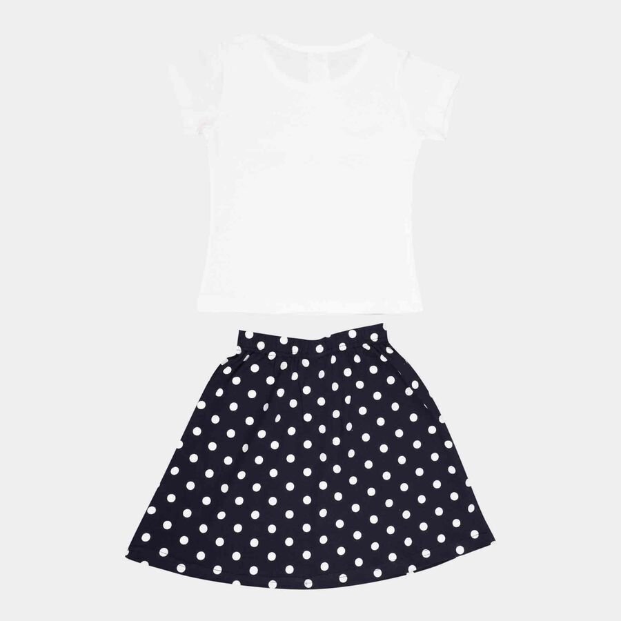 Chest Printed Skirt Top Set, White, large image number null
