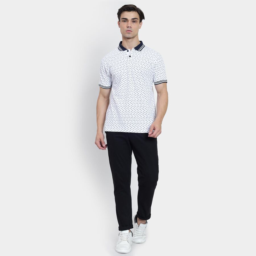 Men's 100% Cotton Collared Half Sleeves T-Shirt , Navy Blue, large image number null