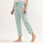 Women's Light Sage Green Regular Fit Solid Cotton Pyjama, हल्का हरा, small