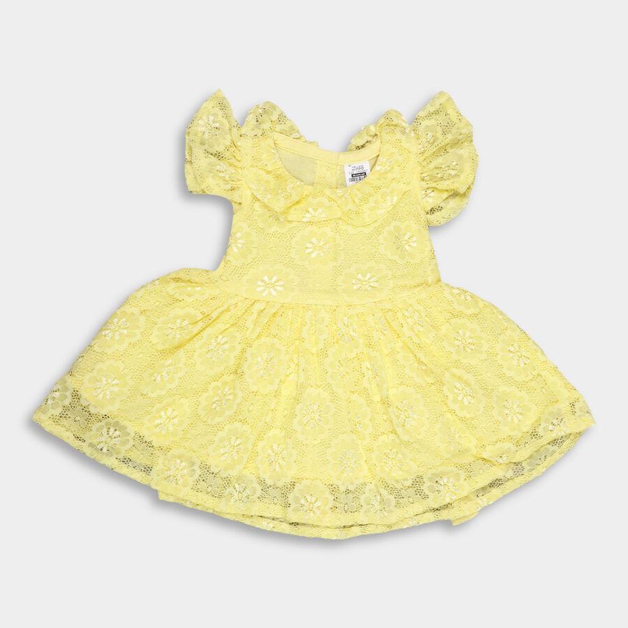 Infant Girl's Frock, Yellow, large image number null