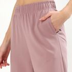 Women's Black Tapered Fit Track Pants, Light Pink, small