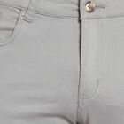 Solid Casual Trousers, Light Grey, small image number null