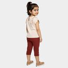 Girls Cream Ruffle Top and Maroon Capri Set, ऑफ व्हाइट, small image number null