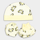 Infants' 100% Cotton Gift Set (Cap, Mittens, Booties), Yellow, small