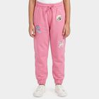Girls Pink Jogger Fit Graphic Printed Cotton Pyjama, गुलाबी, small
