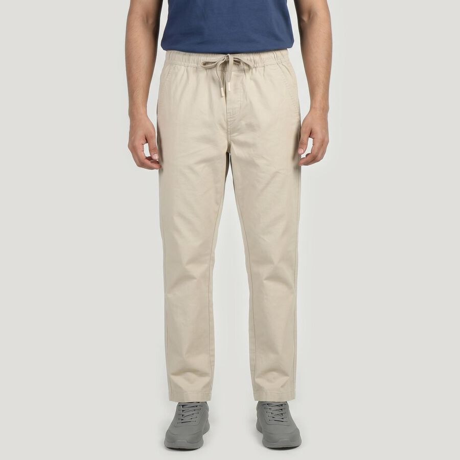 Men's Silver Slim Fit Casual Trousers, सिल्वर, large