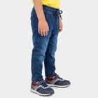 Boys' Navy Blue Straight Fit Washed Jeans, गहरा नीला, small