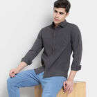 Solid Casual Shirt, Dark Grey, small image number null
