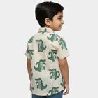 Boys' Off-White Cotton Half Sleeve Classic Collar Casual Shirt, Off White, small