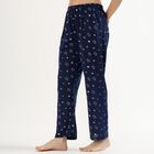 Women's Deep Navy Blue Star Print Relaxed Fit Pyjama, Navy Blue, small