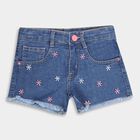 Girls' Shorts, मध्यम नीला, small