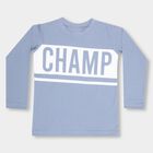 Boys' Light Powder Blue Cotton Blend Round Neck Casual T-Shirt, Light Blue, small image number null