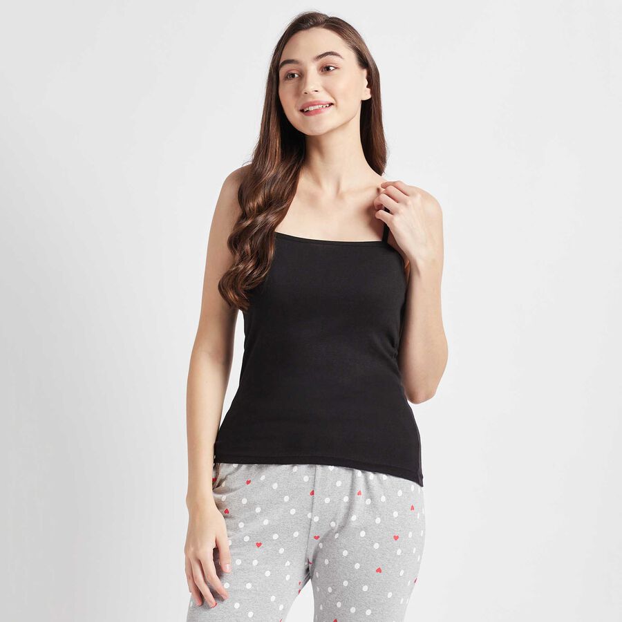 Cotton Solid Slips, Black, large image number null