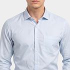 Men Light Blue Regular Collar Formal Shirt, हल्का नीला, small